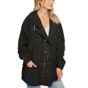 Free People Joshua Tree Jacket Hooded Black Cargo sz XS